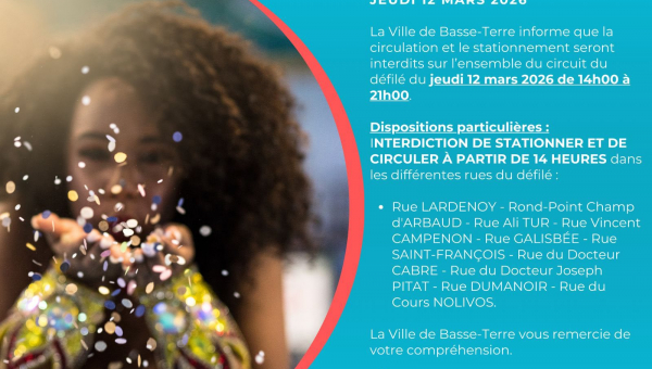 Info carnaval du jeudi 12 Mars 2026 